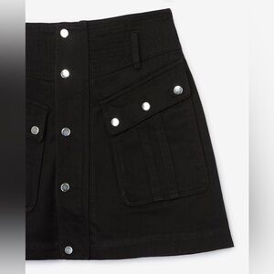 The Kooples BLACK DENIM SKIRT WITH PRESS STUDS